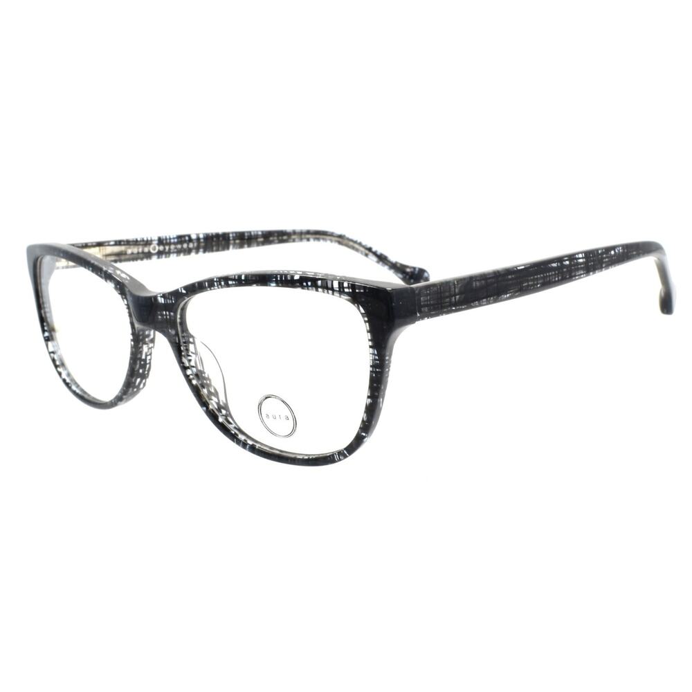Aura Eyewear Tulip BLK Women's Eyeglasses Frames Acetate 53-16-140 Black